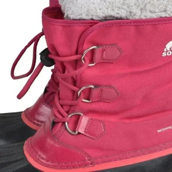 Sorel Youth Yoot  Pac Nylon Boot Pink Waterproof Insulated Size 7 - Picture 2 of 8